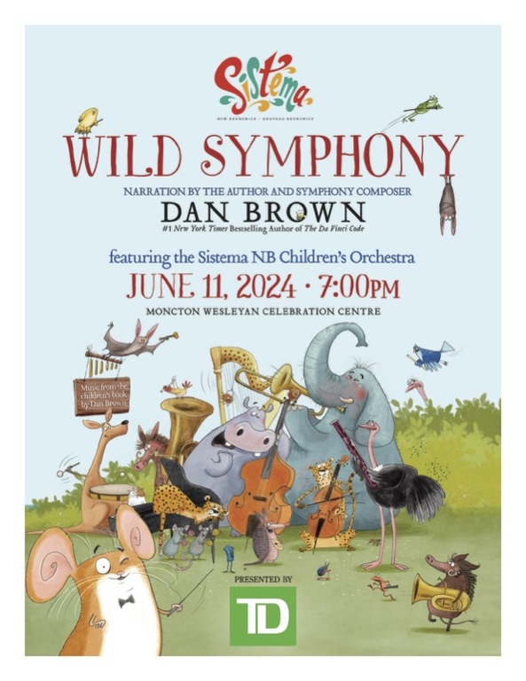 Famed author Dan Brown will perform with Sistema NB Children’s Orchestra 