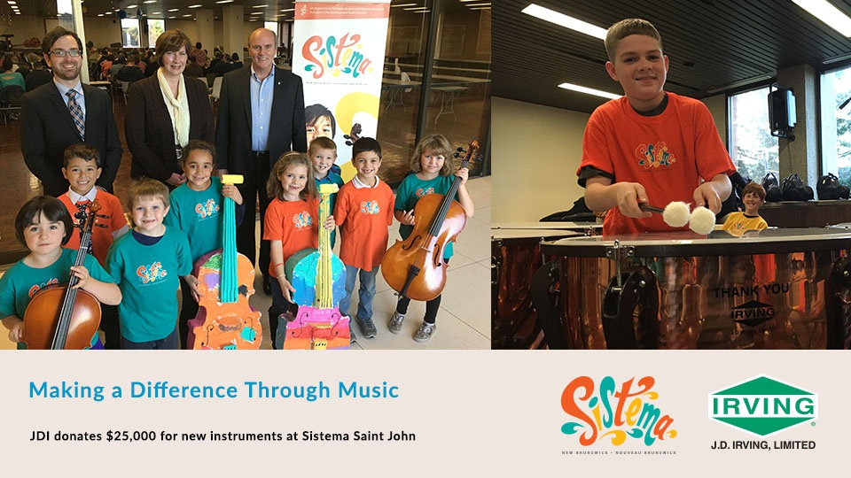 JDI Donates $25,000 to Purchase Musical Instruments for Sistema Saint John